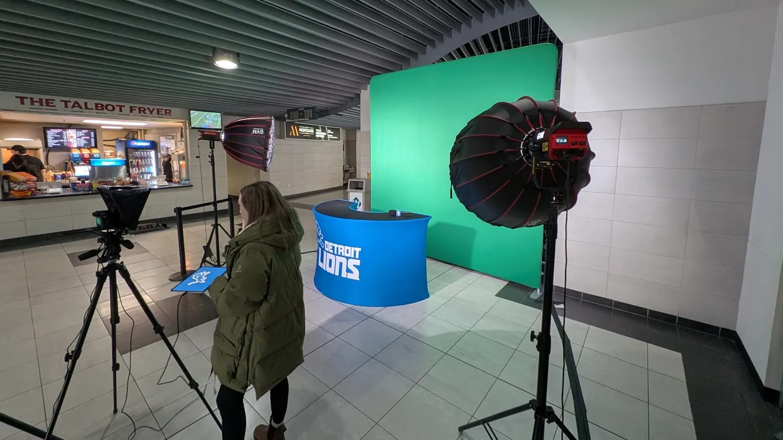 Detroit Lions sports casting booth experiential marketing activation in London Ontario