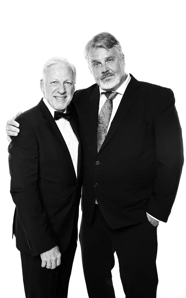 Black and white editorial portrait captured by a Booth Empire Portrait Station photographer